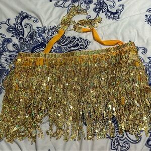 Gold Sequin Belly dance skirt